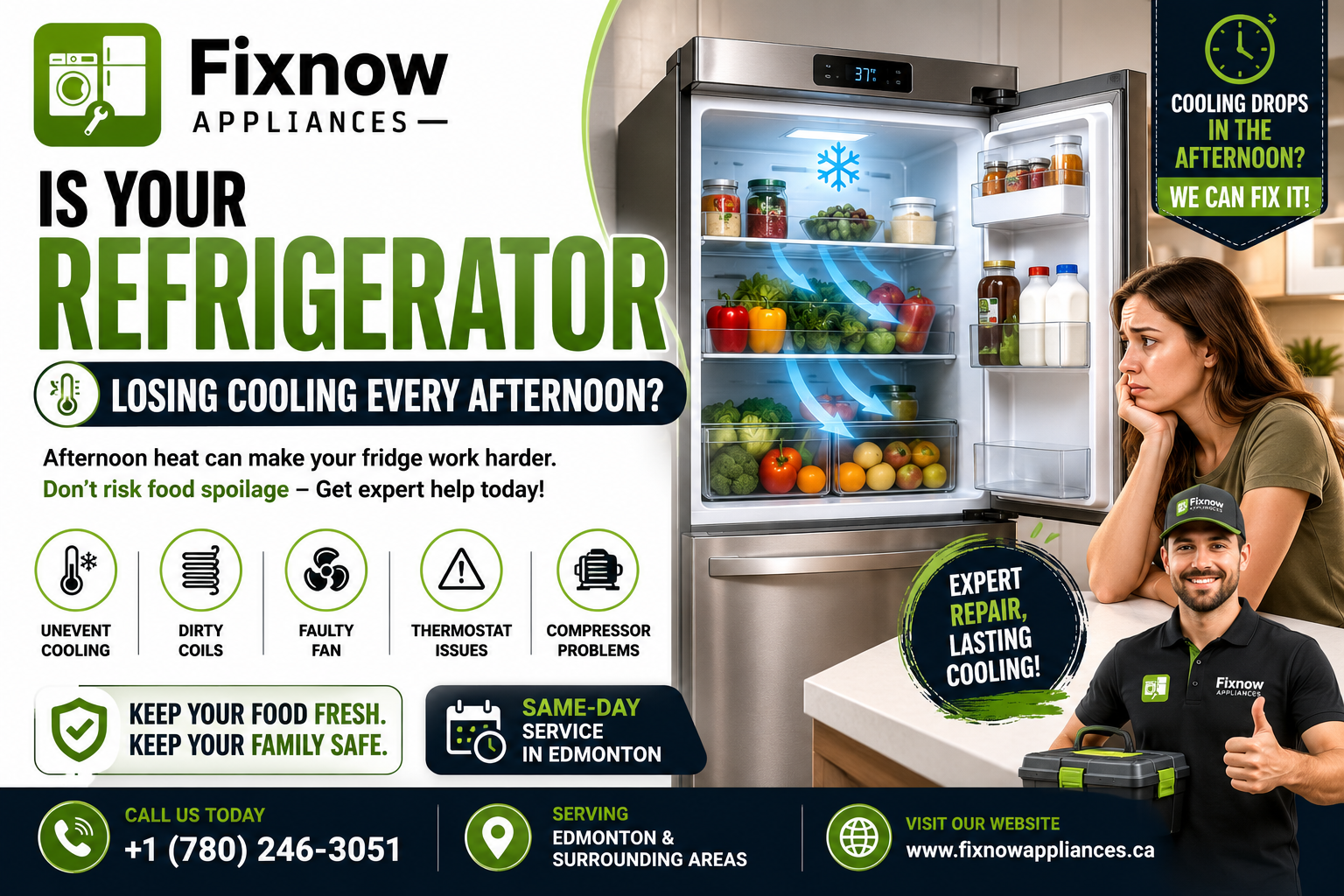 Is Your Refrigerator Losing Cooling Every Afternoon? | FixNow Appliances